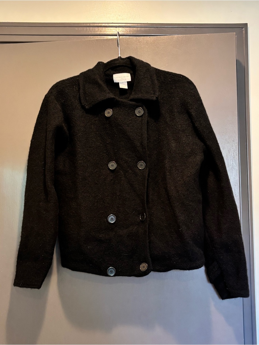 Christopher & Banks Black Double-Breasted Pea Coat